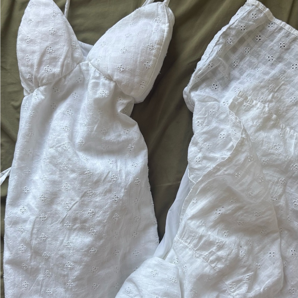 white hollister petite long dress